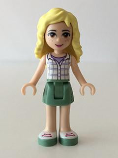 LEGO Minifigure-Naya, Sand Green Skirt, White Plaid Button Shirt (850967)-Friends-FRND086-Creative Brick Builders